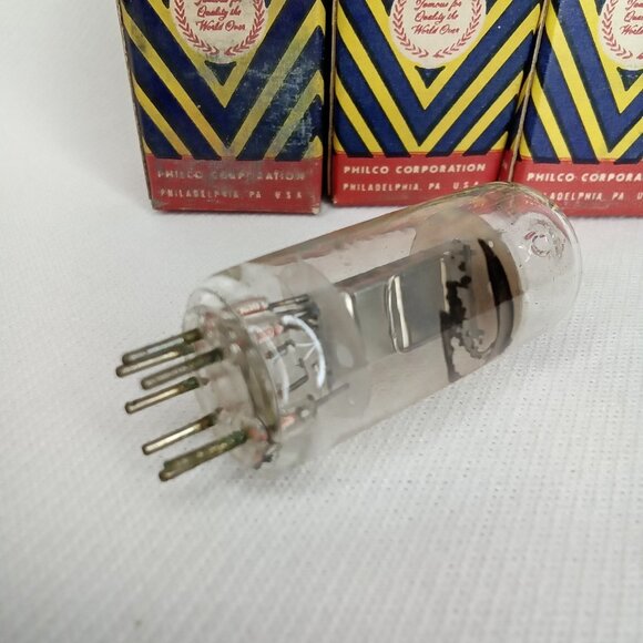 Mid Century Electronic Tube With Box Set Of 3 Philco Model 2EN5 NOS NIB 1950s - Picture 3 of 9
